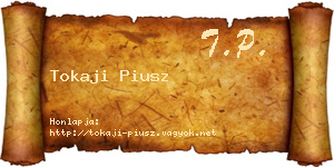 Tokaji Piusz névjegykártya